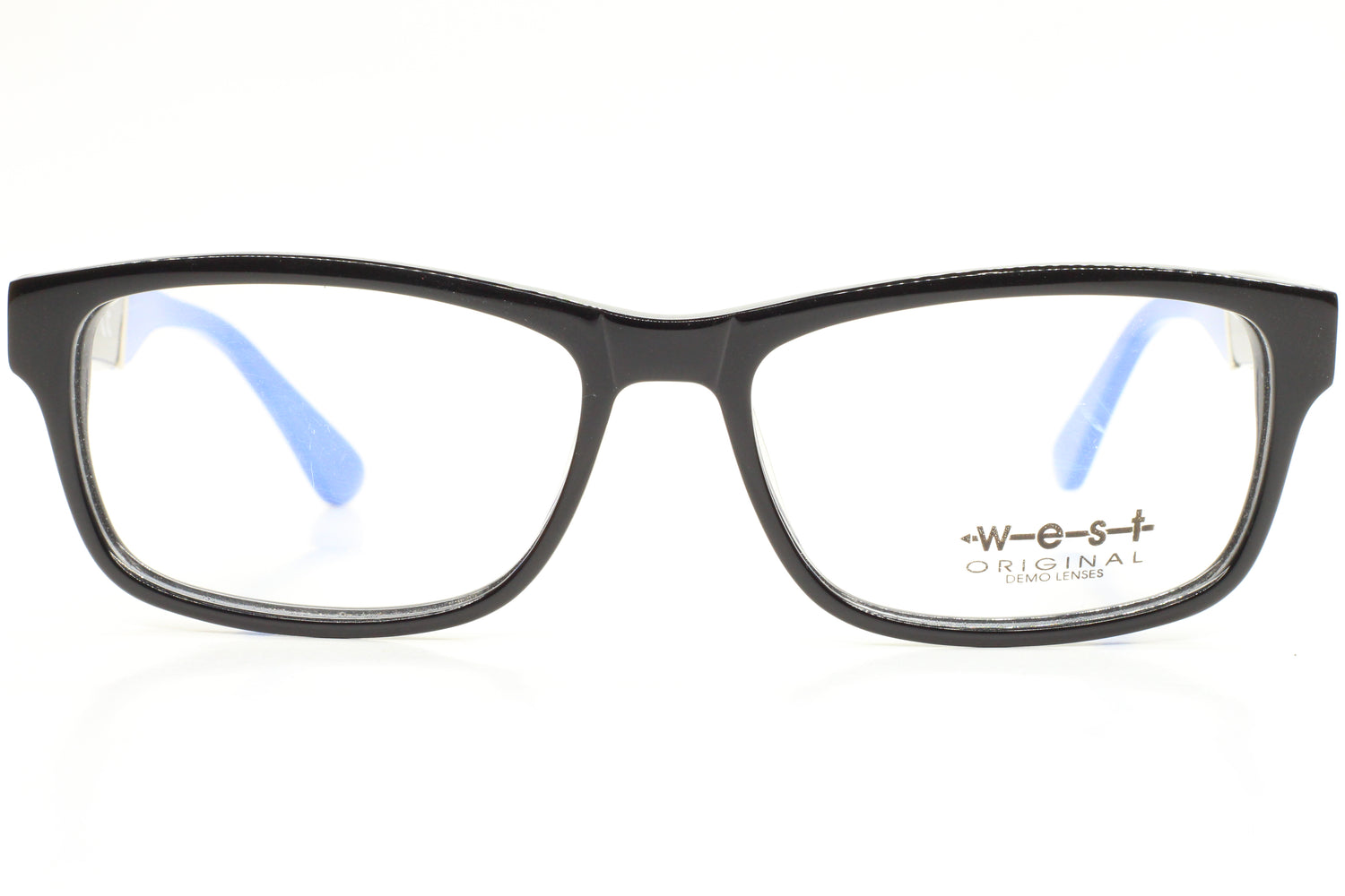 West 99494 C3 Black Blue Acetate Designer Italy Eyeglasses -Ma 54-16-140 Black Blue Acetate Optical Frames ABC Optical