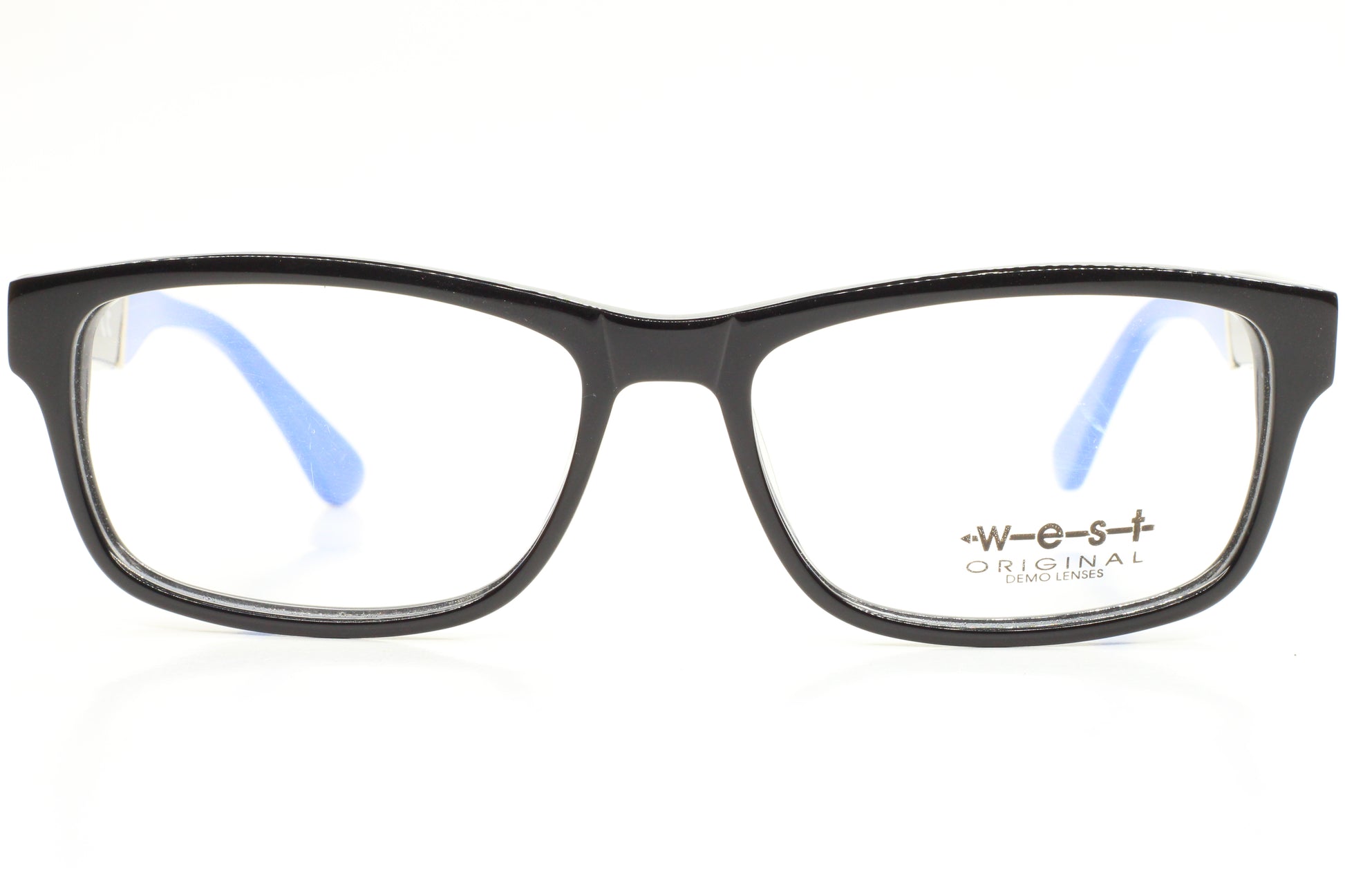 West 99494 C3 Black Blue Acetate Designer Italy Eyeglasses -Ma 54-16-140 Black Blue Acetate Optical Frames ABC Optical