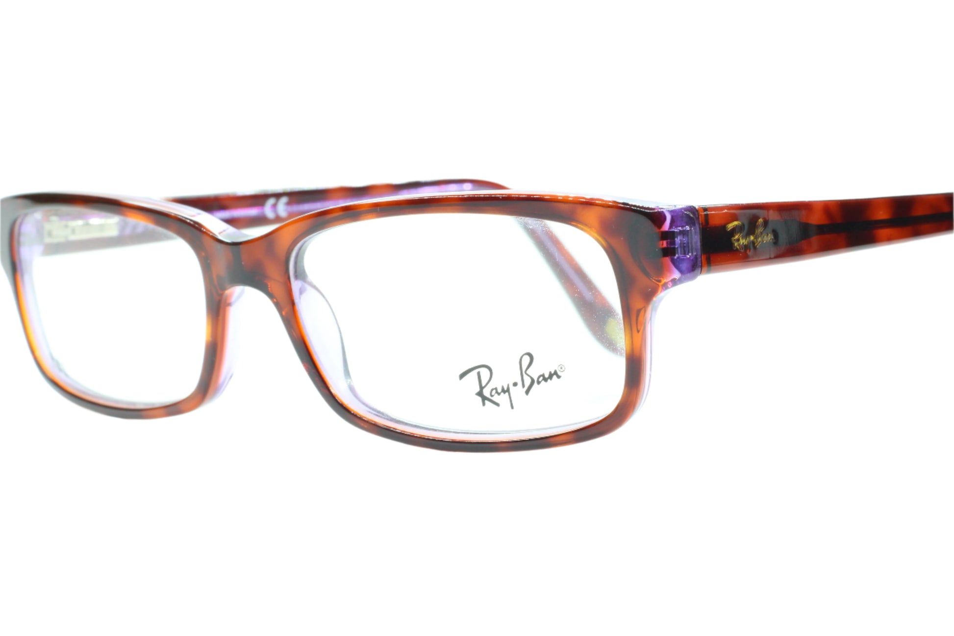 Ray-Ban RB5187 2442 Brown Tortoise Purple Acetate Designer Italy Eyeglasses -Wo Optical Frames ABC Optical Eyeglasses