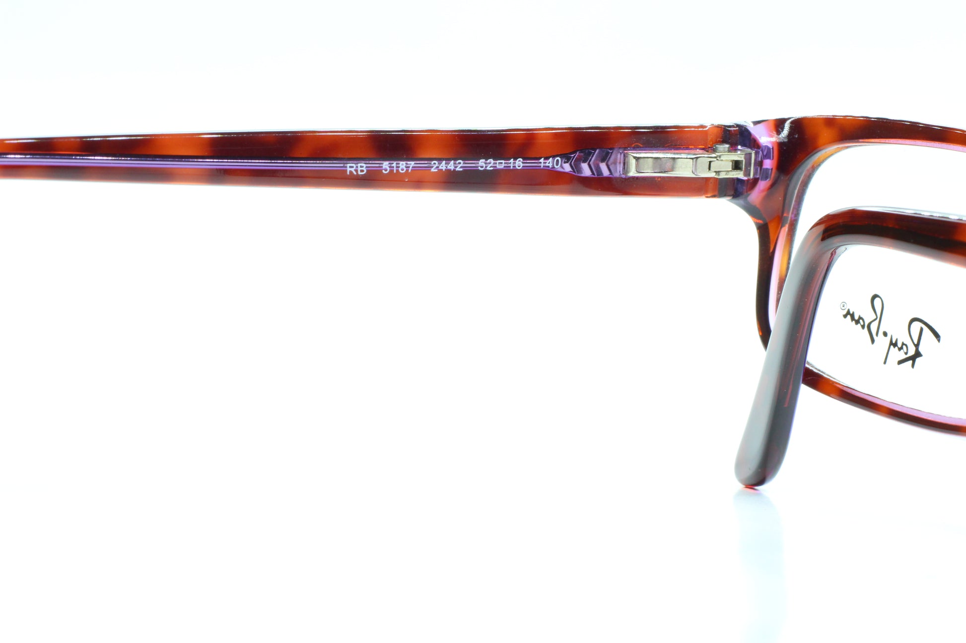 Ray-Ban RB5187 2442 Brown Tortoise Purple Acetate Designer Italy Eyeglasses -Wo Optical Frames ABC Optical Eyeglasses