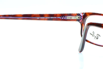 Ray-Ban RB5187 2442 Brown Tortoise Purple Acetate Designer Italy Eyeglasses -Wo Optical Frames ABC Optical Eyeglasses