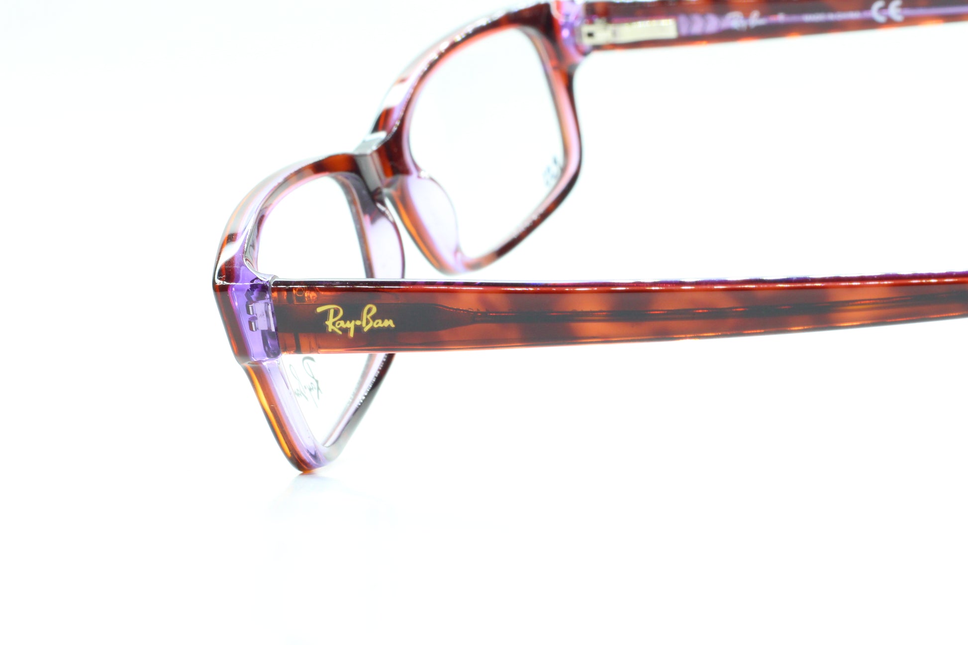 Ray-Ban RB5187 2442 Brown Tortoise Purple Acetate Designer Italy Eyeglasses -Wo Optical Frames ABC Optical Eyeglasses