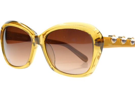 Gianfranco Ferre FG54402 Amber Crystal Gradient Luxury Italy Sunglasses -Wo