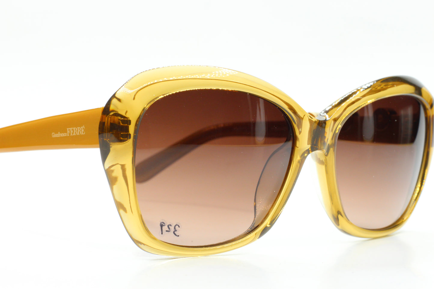 Gianfranco Ferre FG54402 Amber Crystal Gradient Luxury Italy Sunglasses -Wo
