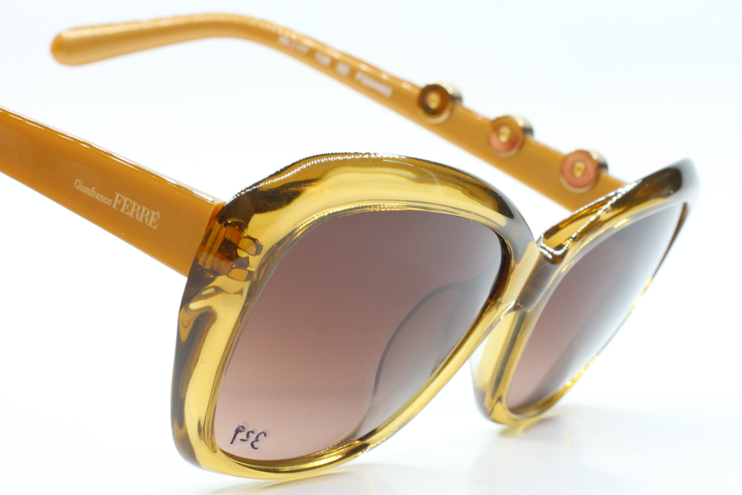 Gianfranco Ferre FG54402 Amber Crystal Gradient Luxury Italy Sunglasses -Wo