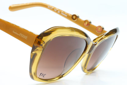 Gianfranco Ferre FG54402 Amber Crystal Gradient Luxury Italy Sunglasses -Wo
