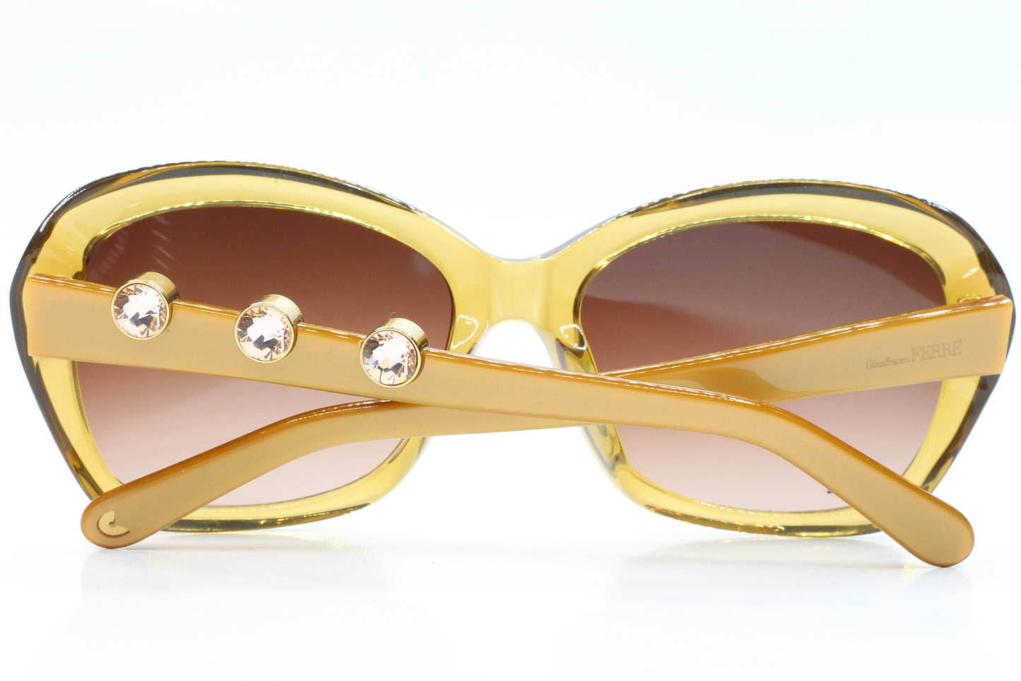 Gianfranco Ferre FG54402 Amber Crystal Gradient Luxury Italy Sunglasses -Wo