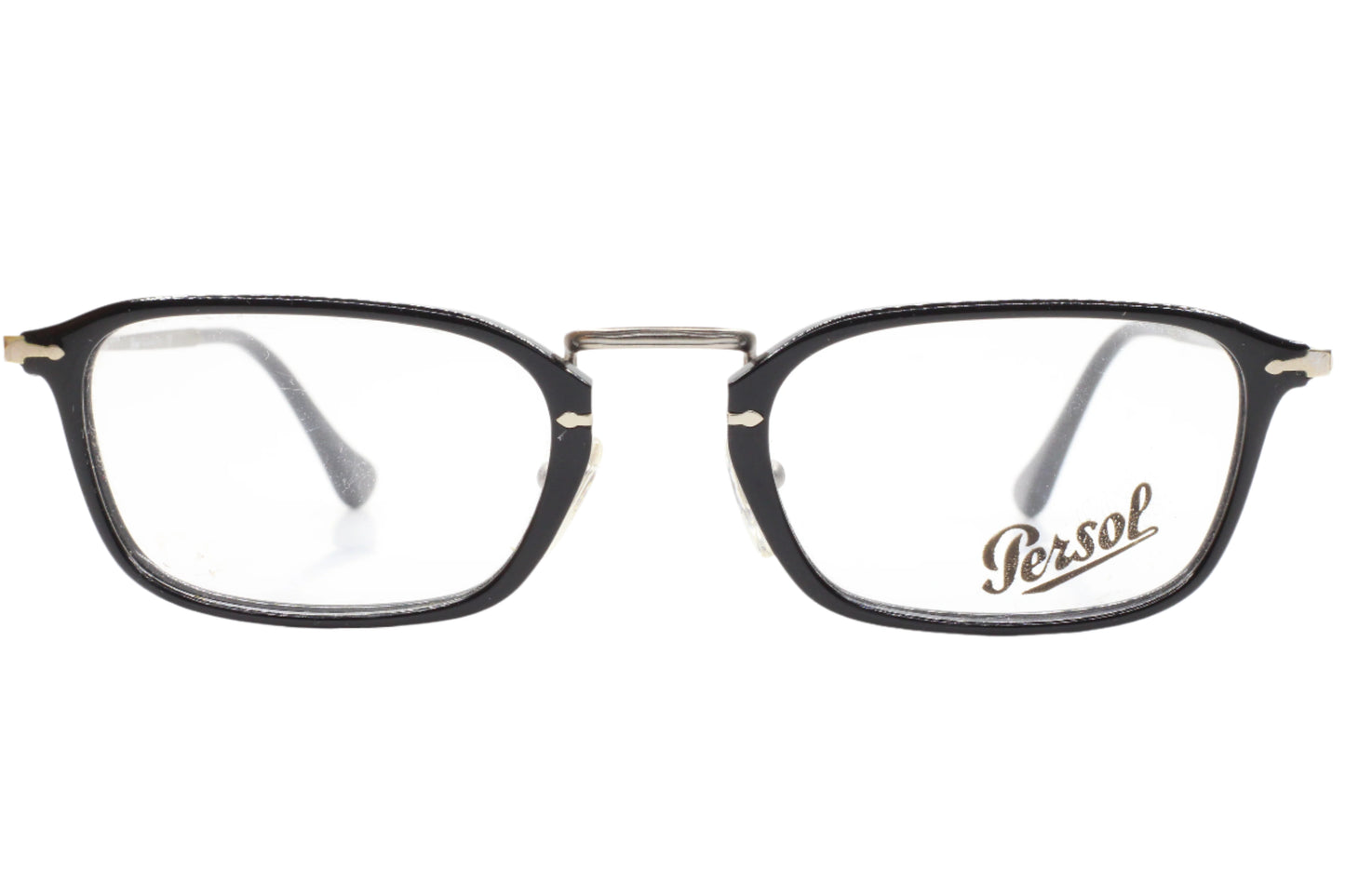 Persol PO3044V Black Brown Silver Metal Designer Luxury Italy Eyeglasses -Ma