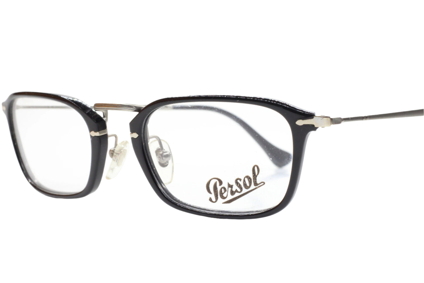 Persol PO3044V Black Brown Silver Metal Designer Luxury Italy Eyeglasses -Ma