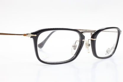 Persol PO3044V Black Brown Silver Metal Designer Luxury Italy Eyeglasses -Ma