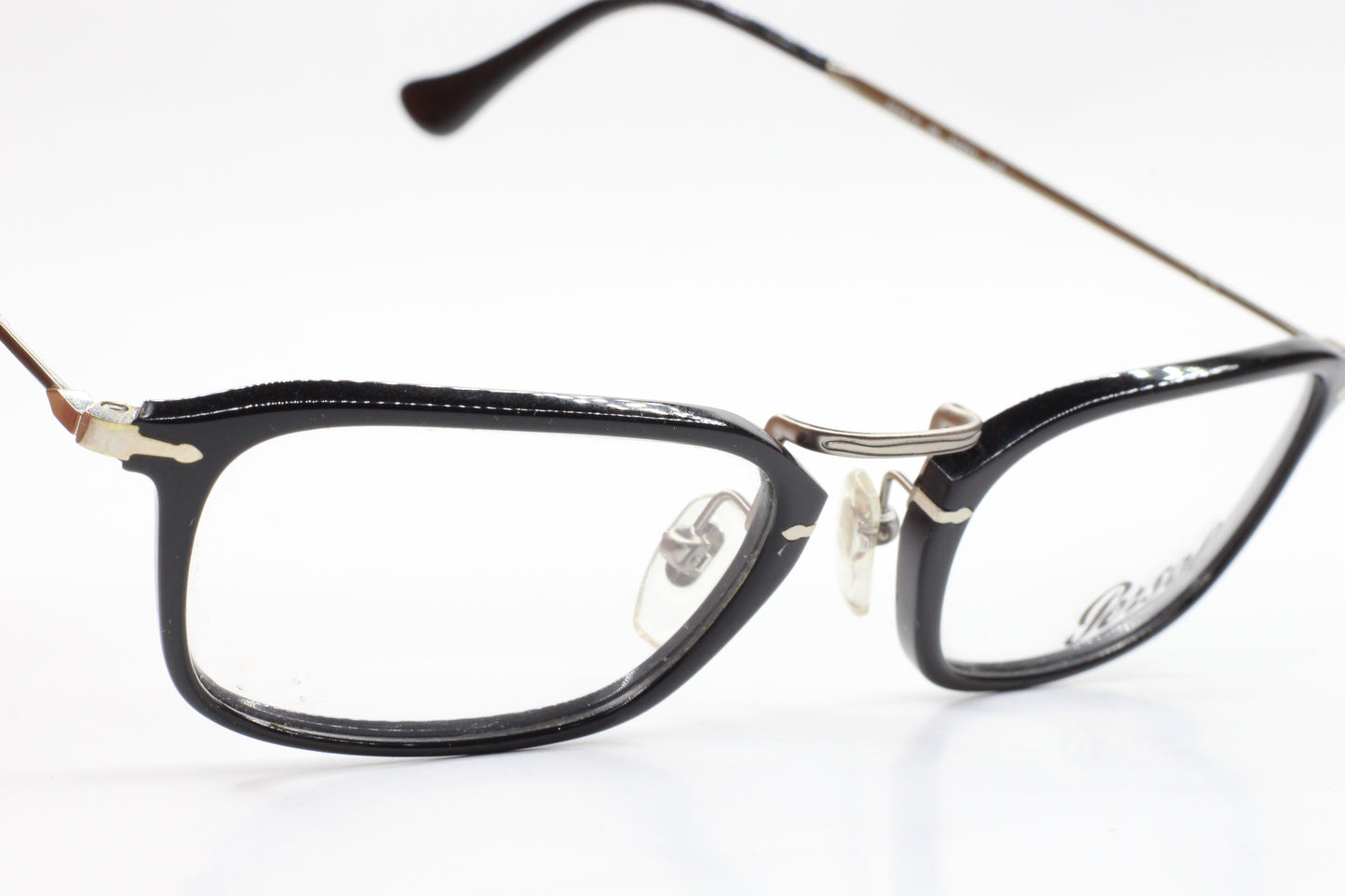 Persol PO3044V Black Brown Silver Metal Designer Luxury Italy Eyeglasses -Ma