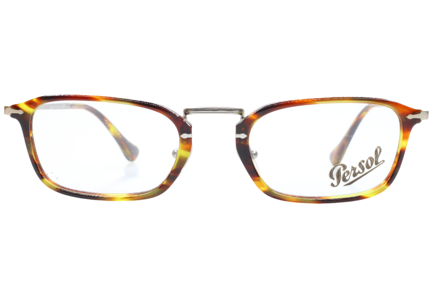 Persol PO3044V Black Brown Silver Metal Designer Luxury Italy Eyeglasses -Ma