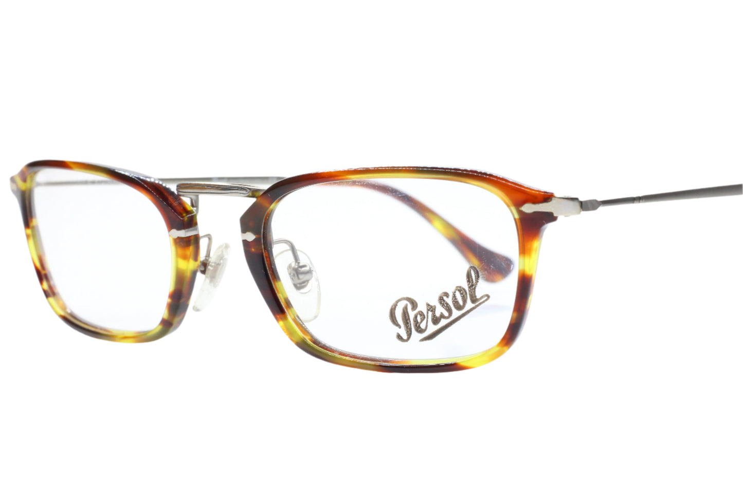 Persol PO3044V Black Brown Silver Metal Designer Luxury Italy Eyeglasses -Ma