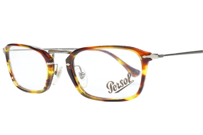 Persol PO3044V Black Brown Silver Metal Designer Luxury Italy Eyeglasses -Ma