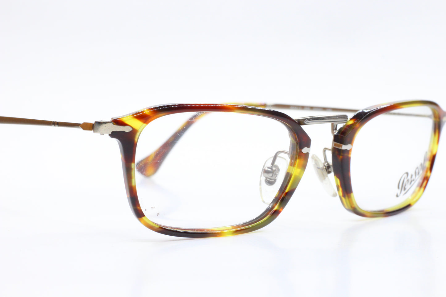 Persol PO3044V Black Brown Silver Metal Designer Luxury Italy Eyeglasses -Ma