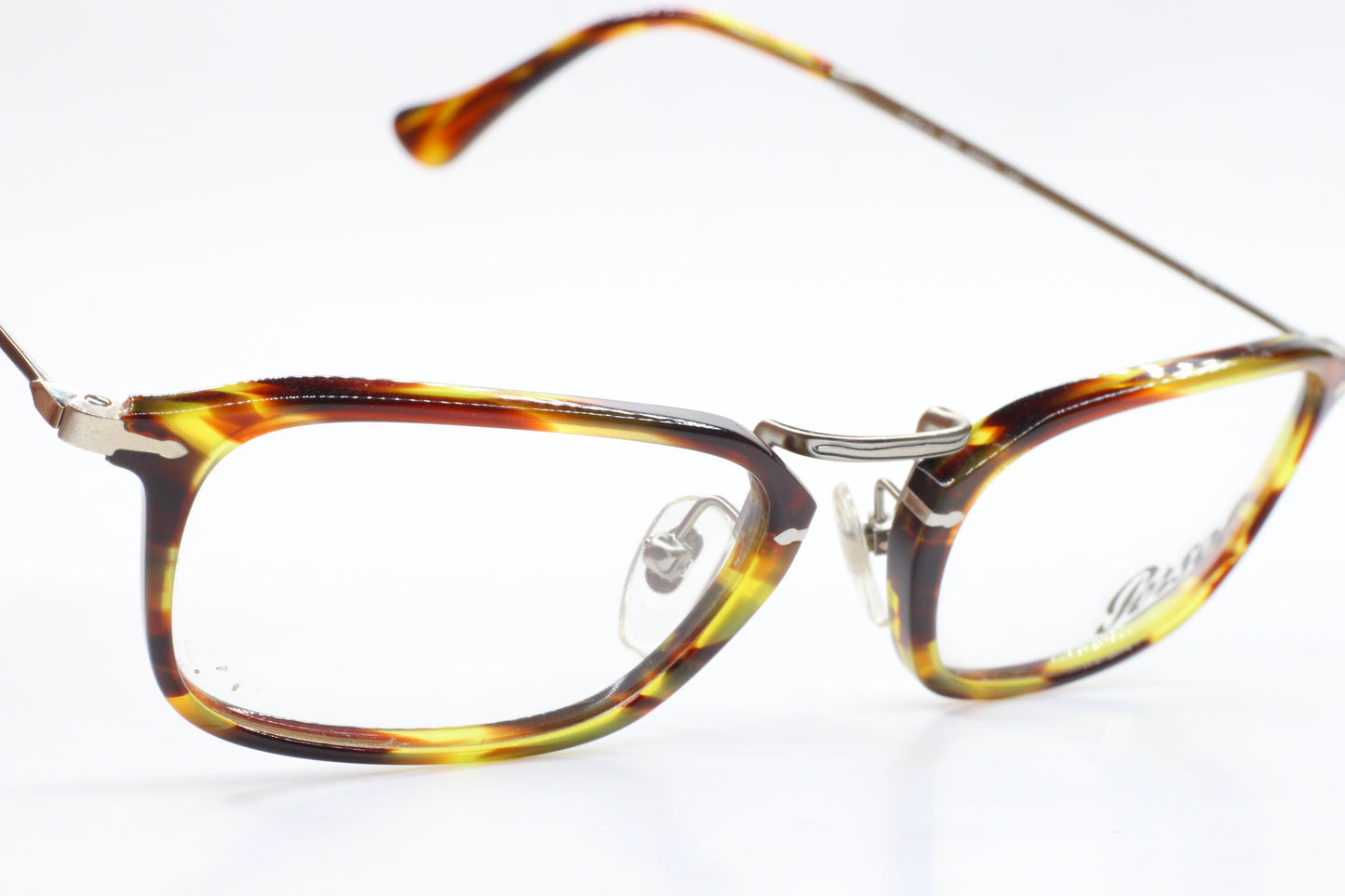 Persol PO3044V Black Brown Silver Metal Designer Luxury Italy Eyeglasses -Ma