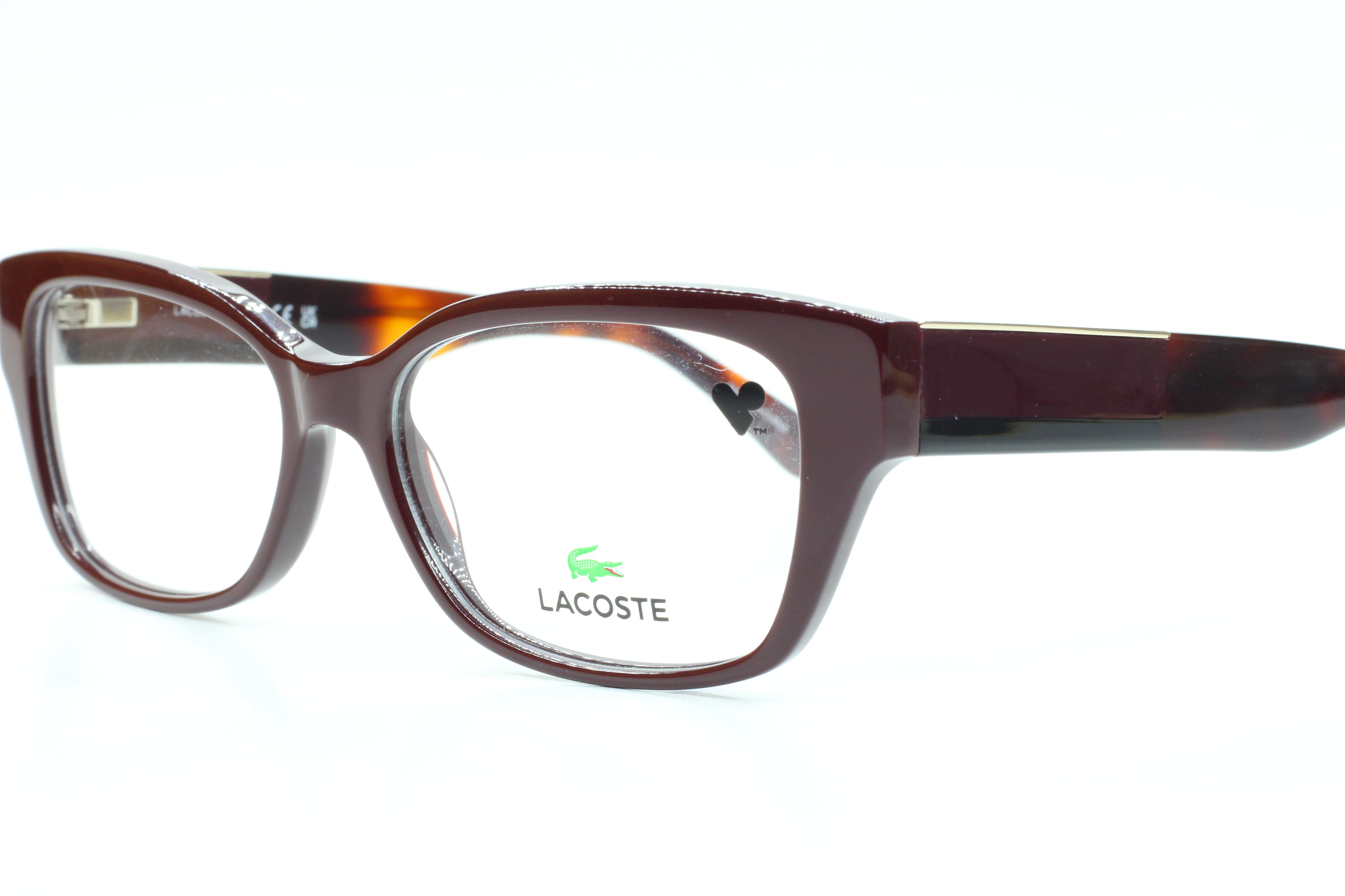 Lacoste L2907 603 Dark Red Acetate Designer Eyeglasses 53mm -Wo