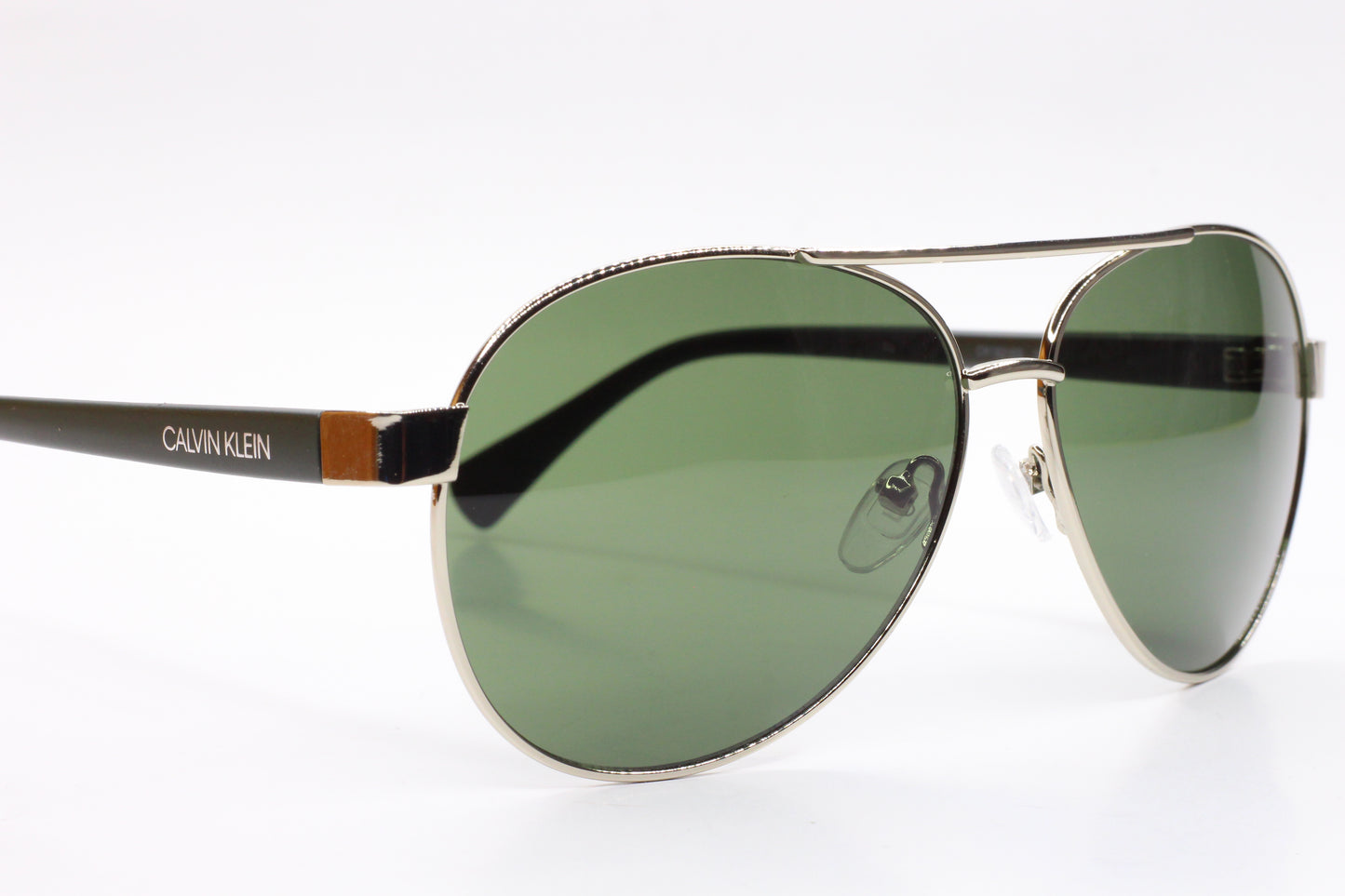 Calvin Klein CK19316S 045 Silver Green Aviator Designer Sunglasses