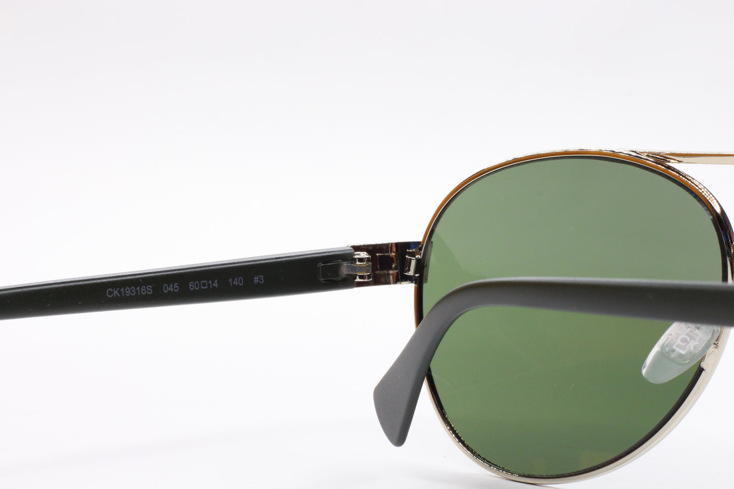 Calvin Klein CK19316S 045 Silver Green Aviator Designer Sunglasses