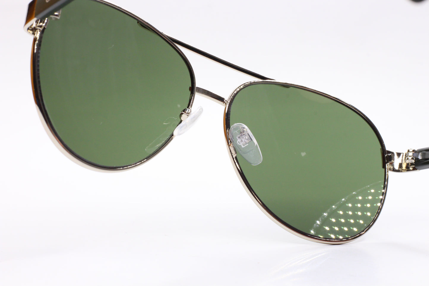 Calvin Klein CK19316S 045 Silver Green Aviator Designer Sunglasses