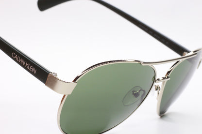 Calvin Klein CK19316S 045 Silver Green Aviator Designer Sunglasses