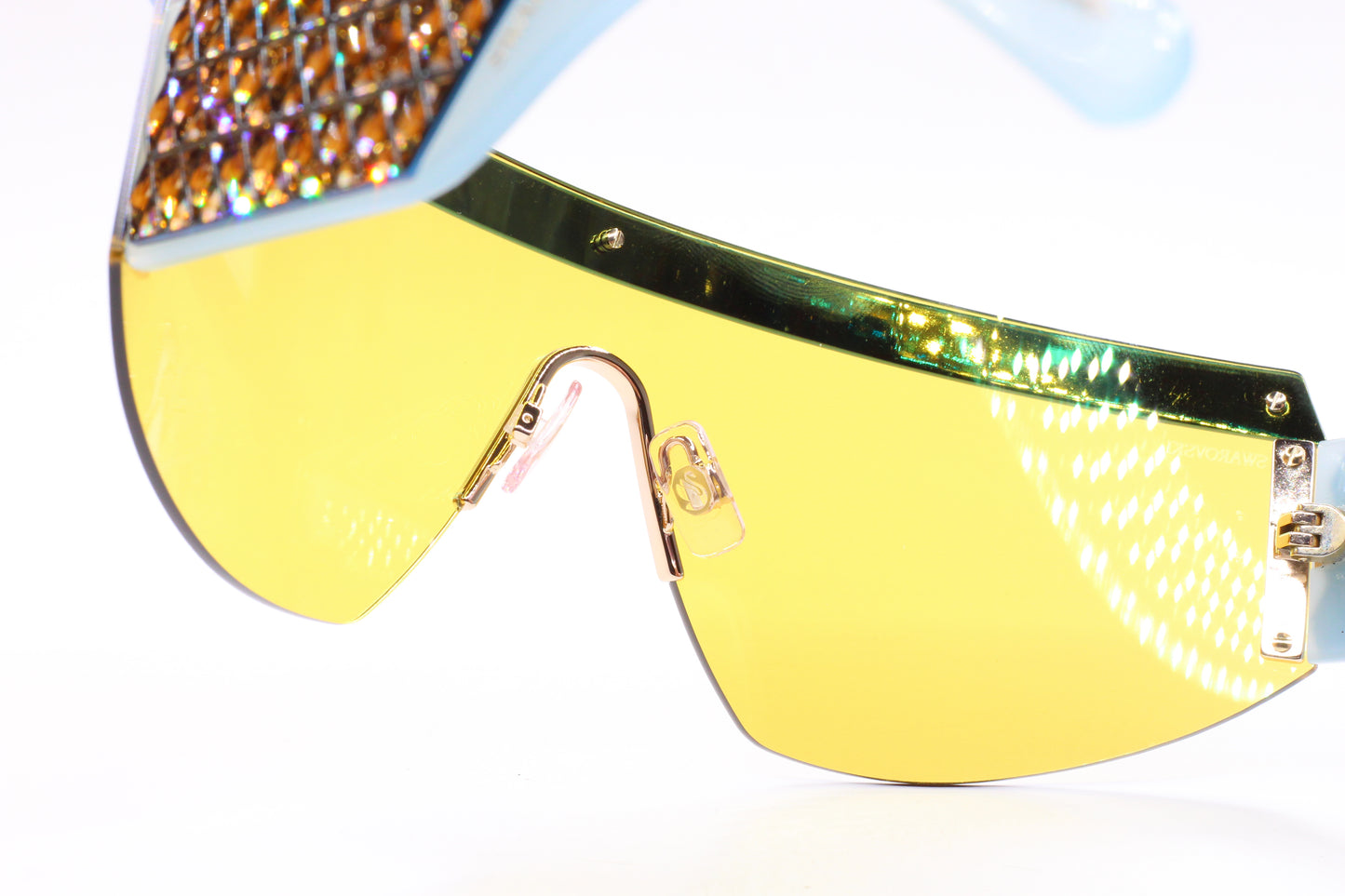 Swarovski SK0363 30X Shiny Deep Gold/Blue Mirror Shield Sunglasses -Wo