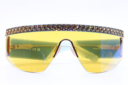 Swarovski SK0363 30X Shiny Deep Gold/Blue Mirror Shield Sunglasses -Wo