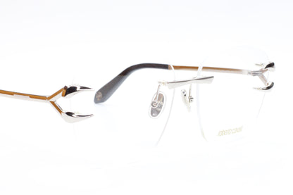 Roberto Cavalli VRC022 0579 Silver Rimless Italy Luxury Eyeglasses 58mm