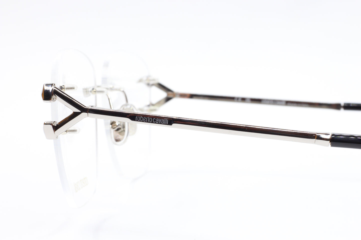 Roberto Cavalli VRC022 0579 Silver Rimless Italy Luxury Eyeglasses 58mm