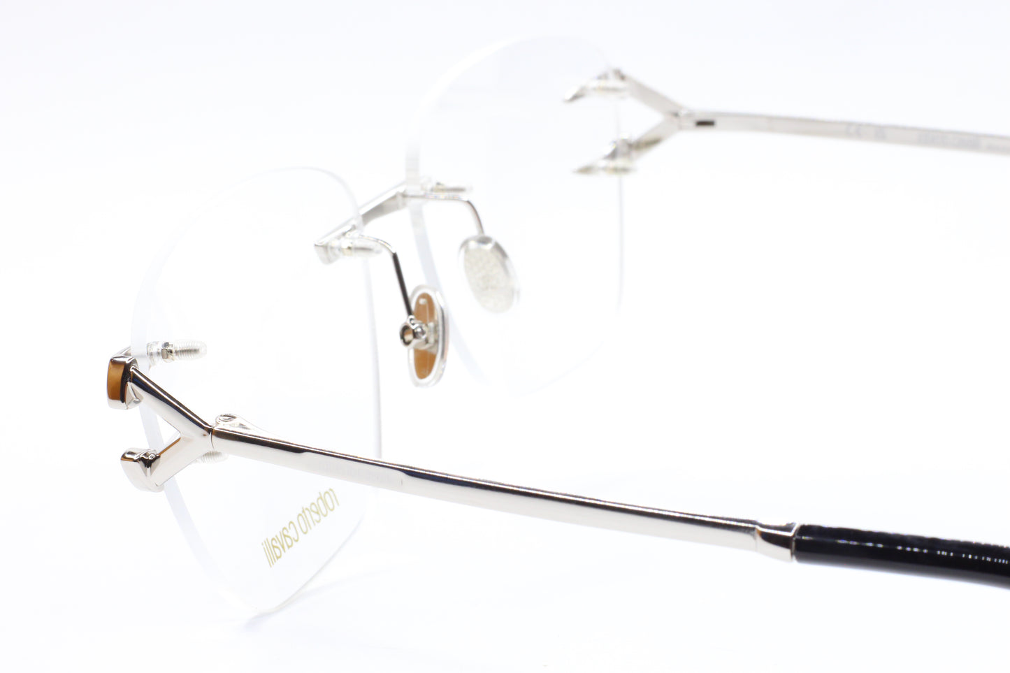 Roberto Cavalli VRC022 0579 Silver Rimless Italy Luxury Eyeglasses 58mm