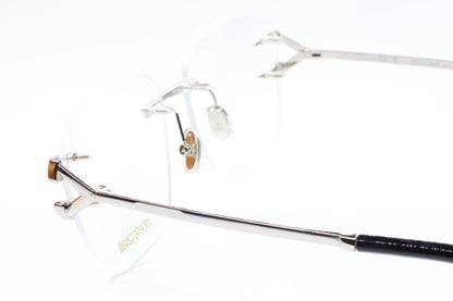 Roberto Cavalli VRC022 0579 Silver Rimless Italy Luxury Eyeglasses 58mm