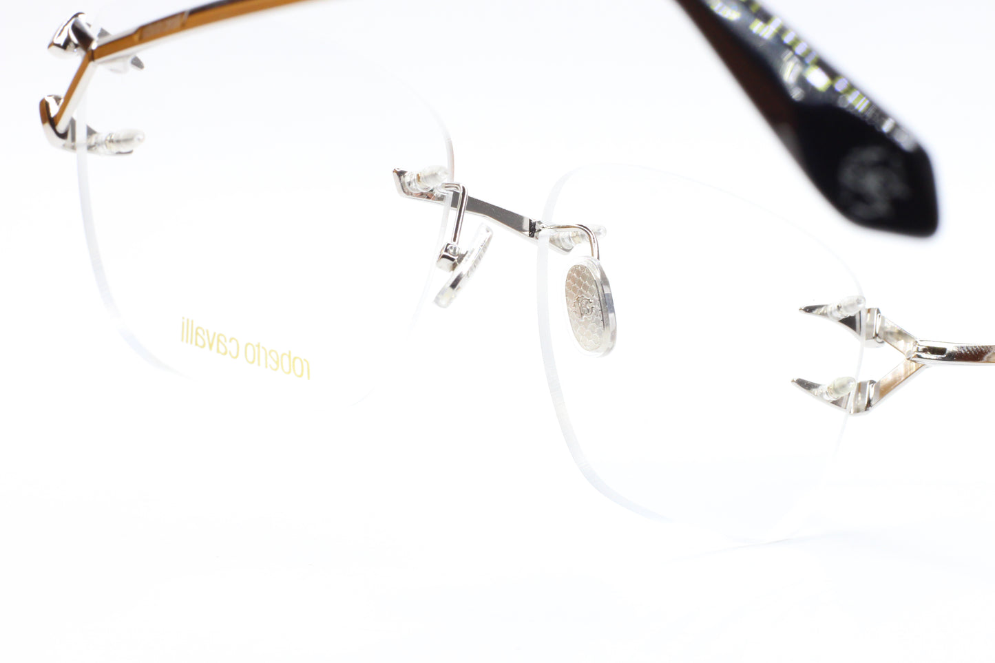 Roberto Cavalli VRC022 0579 Silver Rimless Italy Luxury Eyeglasses 58mm