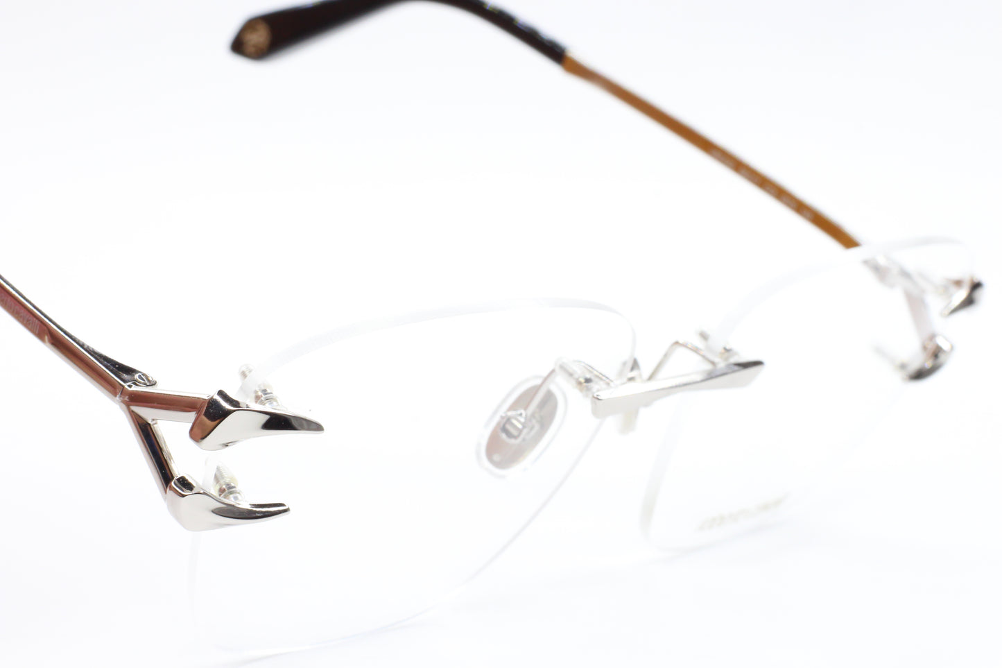 Roberto Cavalli VRC022 0579 Silver Rimless Italy Luxury Eyeglasses 58mm