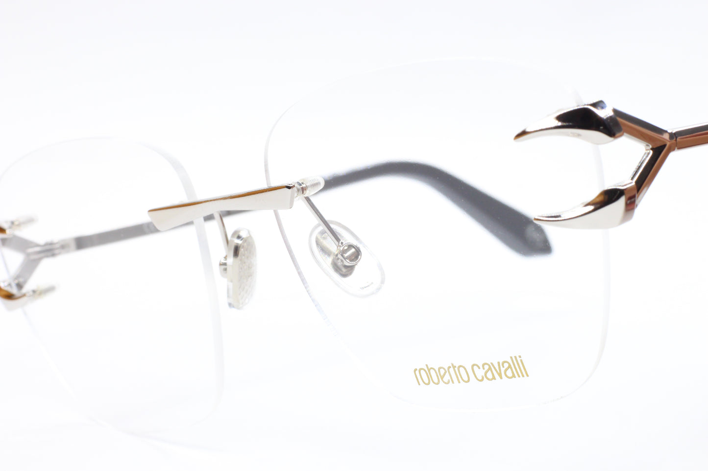 Roberto Cavalli VRC022 0579 Silver Rimless Italy Luxury Eyeglasses 58mm
