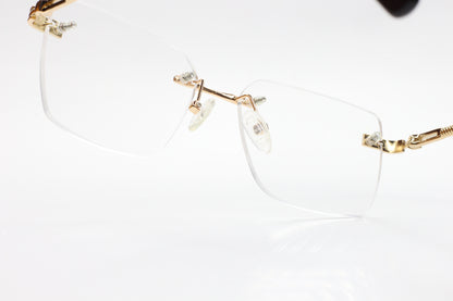 Myriad Eyewear ME25636 C1 Gold Rimless Luxury Eyeglasses 55-17mm