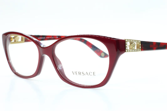 Versace VE3170B 5026 Red Swarovski Crystals Luxury Italy Eyeglasses -Wo