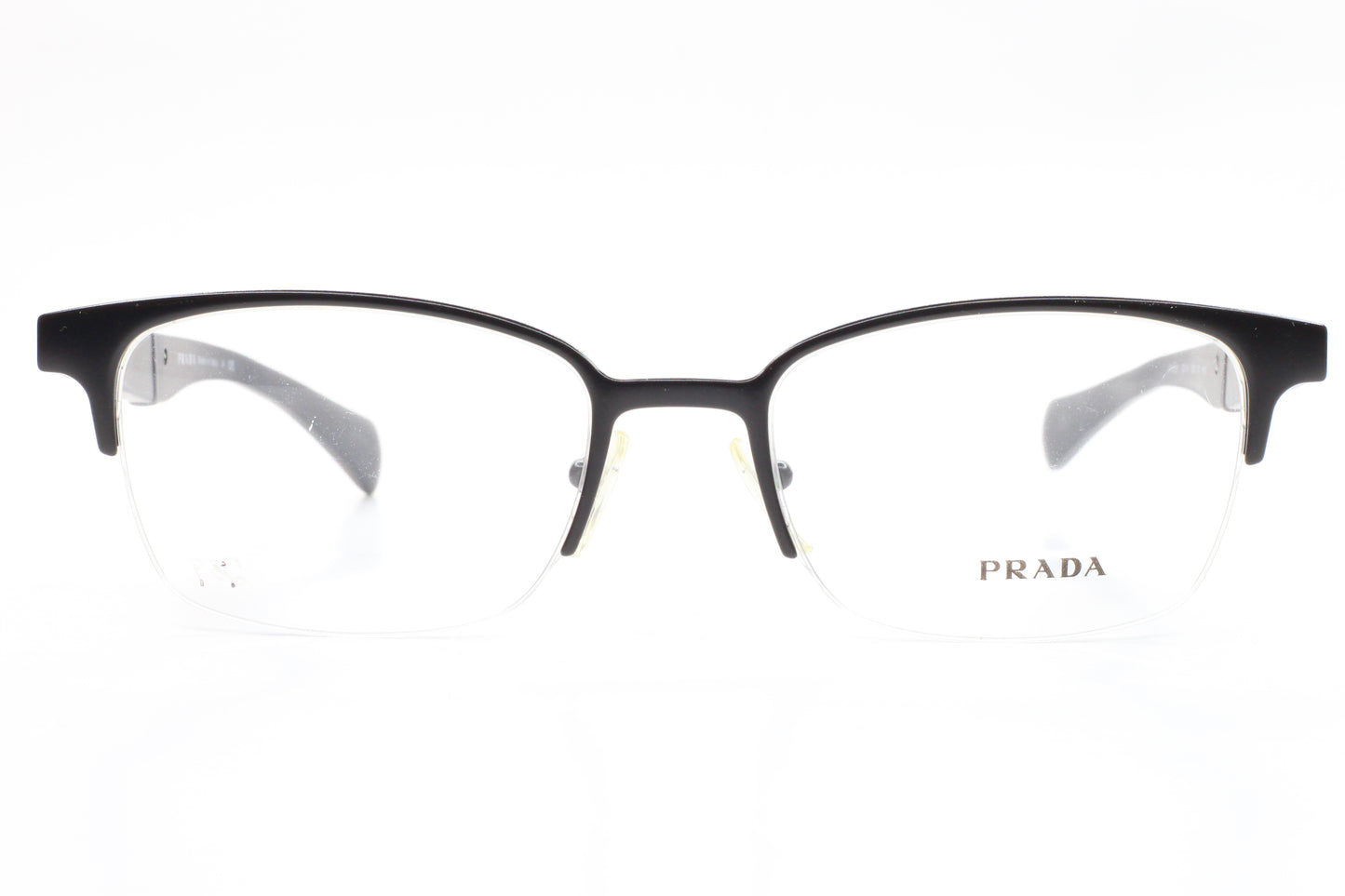 Prada VPR50P 1BO-1O1 Matte Black Woodgrain Luxury Italy Eyeglasses -Ma