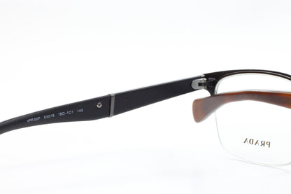 Prada VPR50P 1BO-1O1 Matte Black Woodgrain Luxury Italy Eyeglasses -Ma