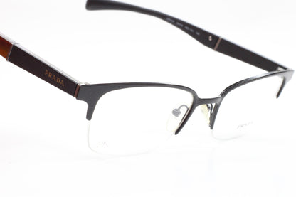 Prada VPR50P 1BO-1O1 Matte Black Woodgrain Luxury Italy Eyeglasses -Ma
