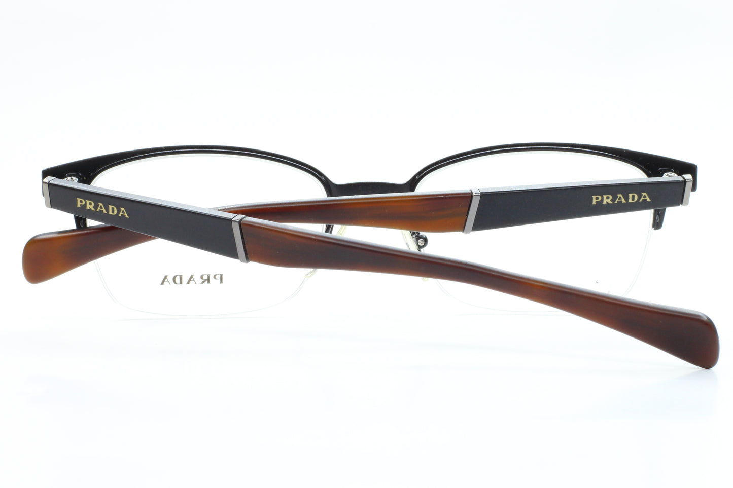 Prada VPR50P 1BO-1O1 Matte Black Woodgrain Luxury Italy Eyeglasses -Ma