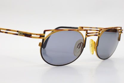 Cazal 759/3 477 Gold Tortoise Round Metal Vintage Sunglasses -Ma