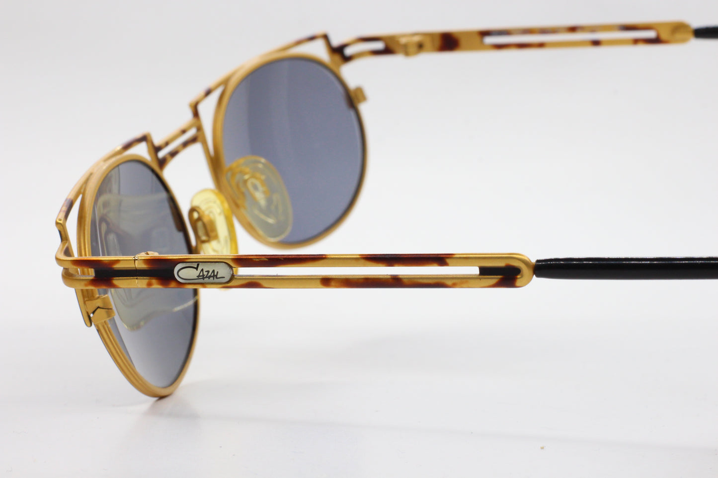 Cazal 759/3 477 Gold Tortoise Round Metal Vintage Sunglasses -Ma