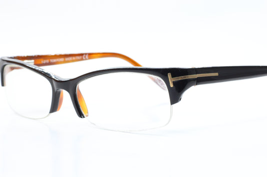 Tom Ford TF5122 005 Black Groove Brown Luxury Italy Eyeglasses -Ma