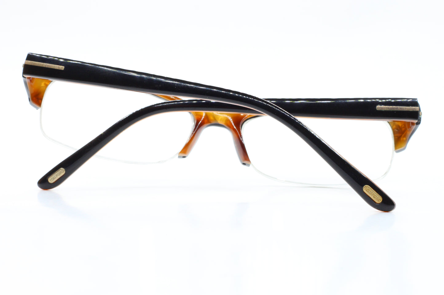 Tom Ford TF5122 005 Black Groove Brown Luxury Italy Eyeglasses -Ma