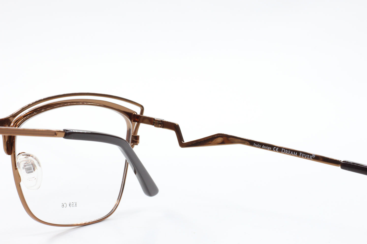 Dream Fever K59 Bronze Metal Designer Italy Eyeglasses 54mm -Wo