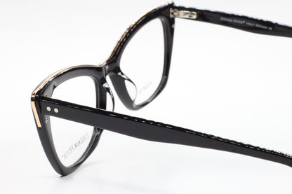 Dream Fever K1028 Black Cat Eye Acetate Designer Italy Eyeglasses -Wo