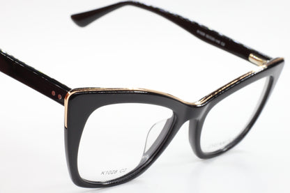 Dream Fever K1028 Black Cat Eye Acetate Designer Italy Eyeglasses -Wo