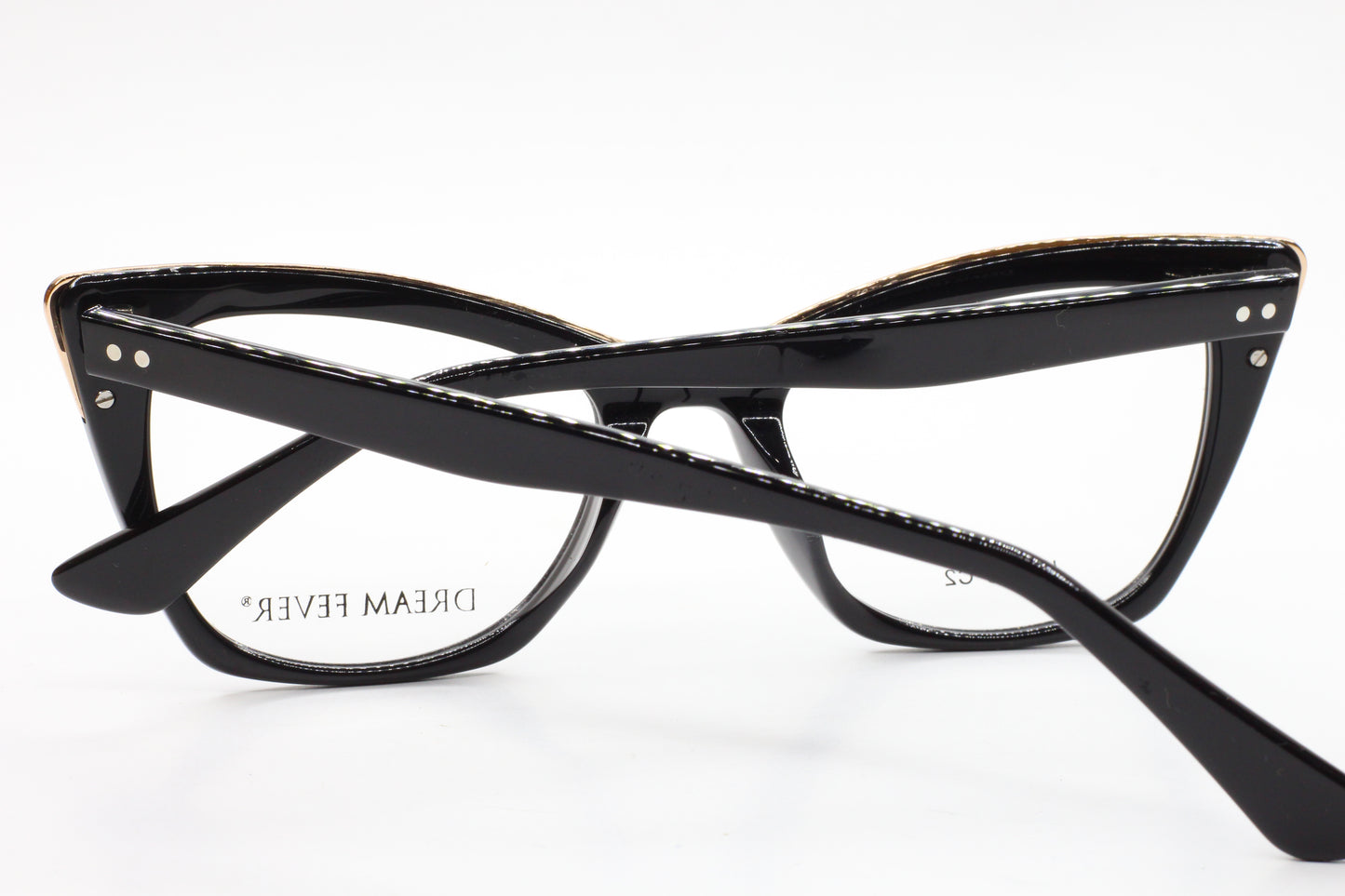 Dream Fever K1028 Black Cat Eye Acetate Designer Italy Eyeglasses -Wo