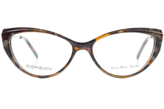Yves Saint Laurent YSL6344 2SZ Brown Acetate Luxury Italy Eyeglasses -Wo