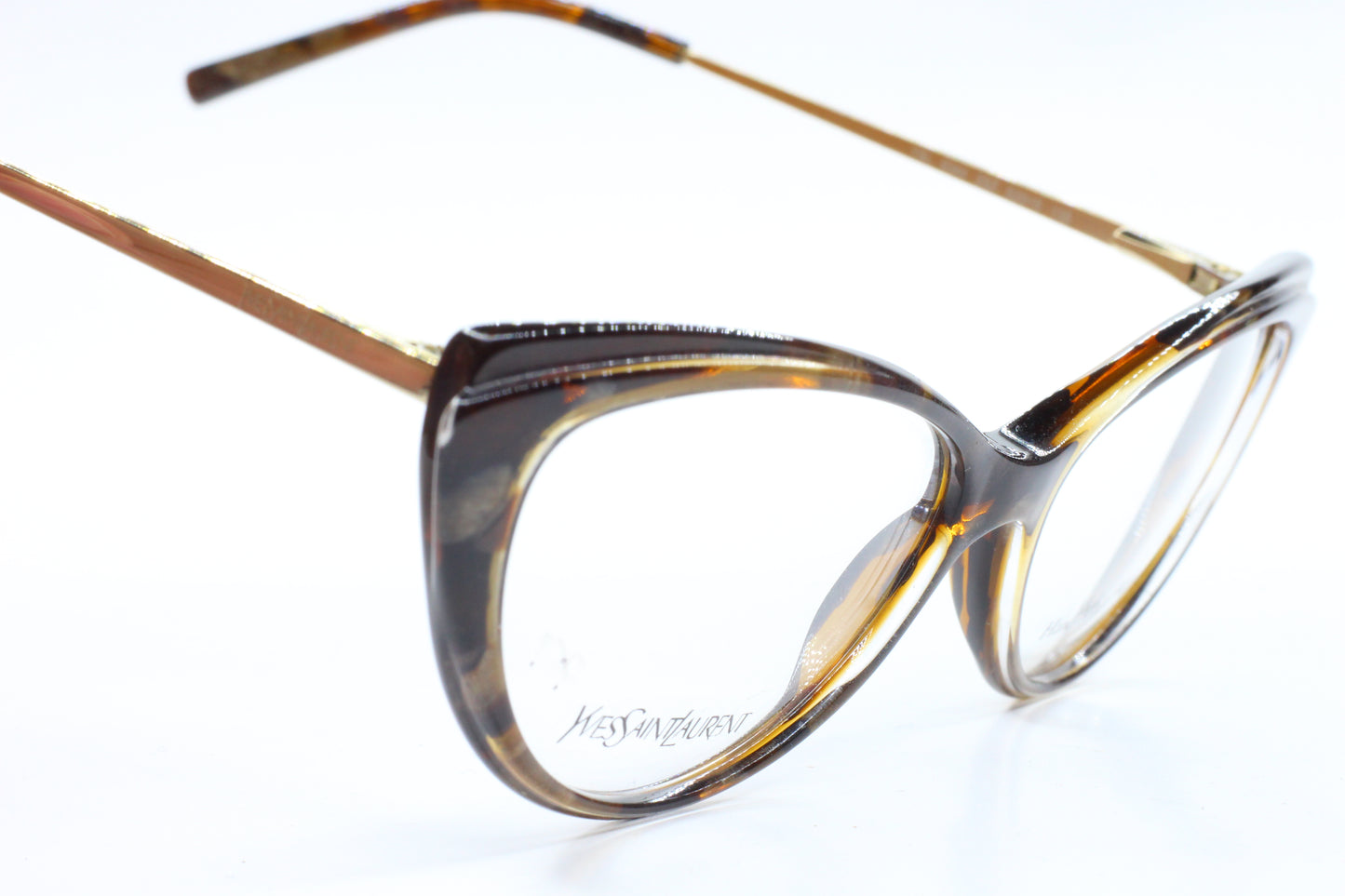 Yves Saint Laurent YSL6344 2SZ Brown Acetate Luxury Italy Eyeglasses -Wo